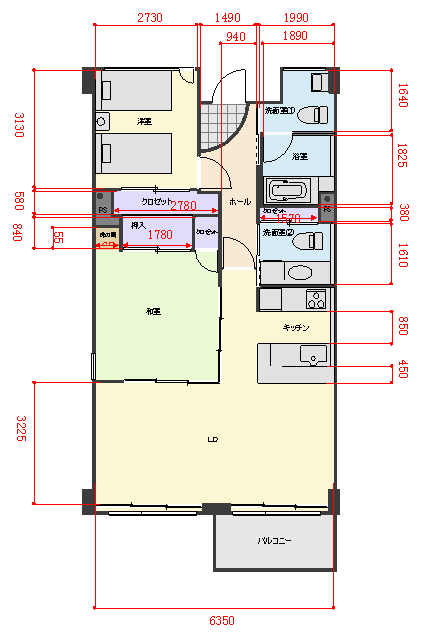 マンションの平面図